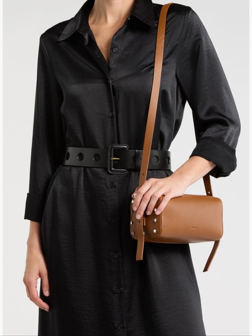 All Saints Sepia Brown Leather Crossbody